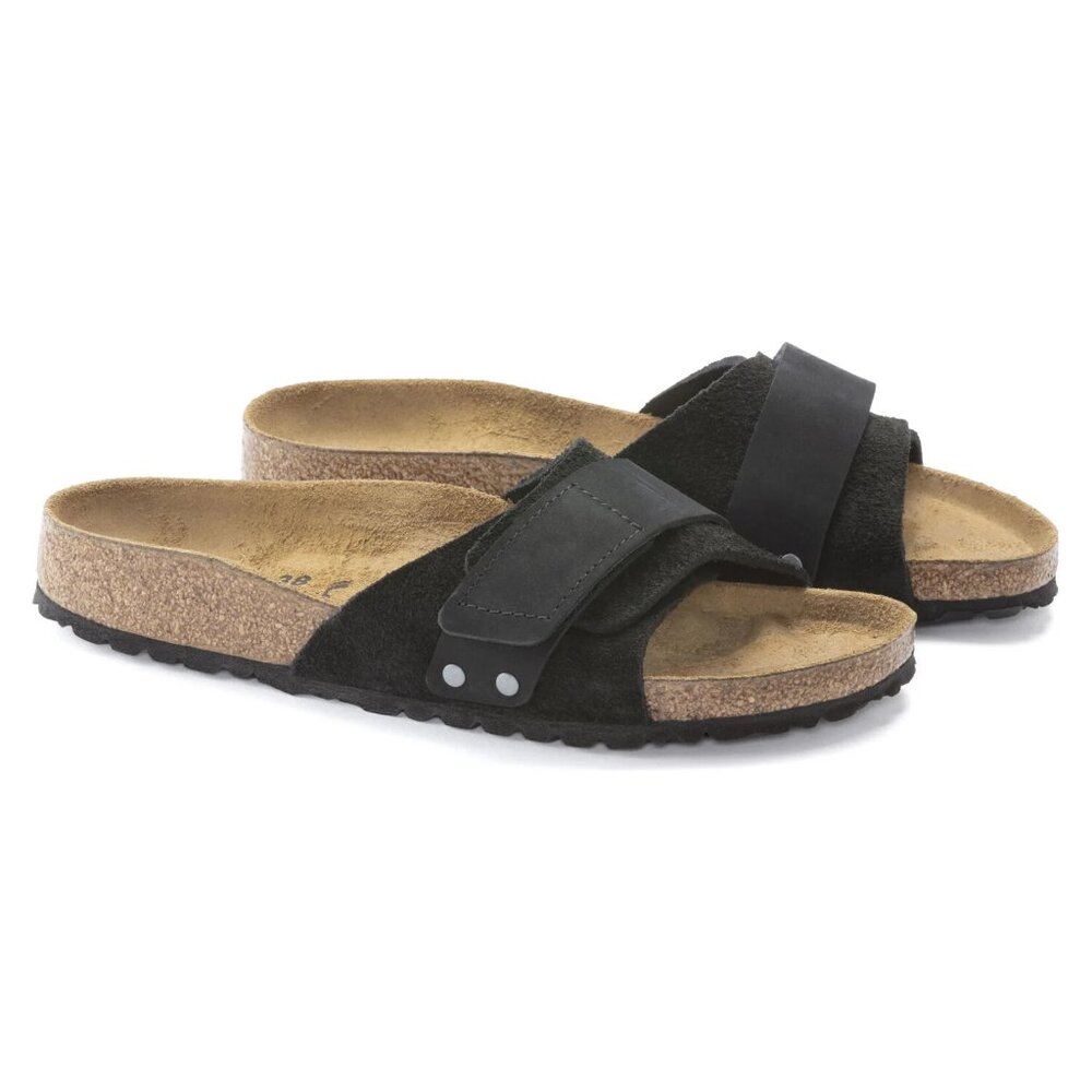 Birkenstock Oita Suede Leather Sandals Black Narrow Fit EU Size 37